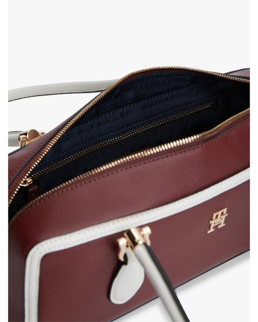 Tommy Hilfiger White Colour-Blocked Rectangular Shoulder Bag