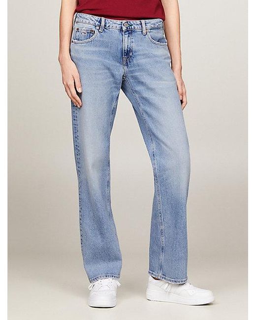 Tommy Hilfiger Sophie Low Rise Straight Jeans Met Fading in het Blue