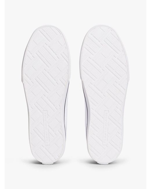 Tommy Hilfiger White Th Monogram Canvas Mid-Top Trainers