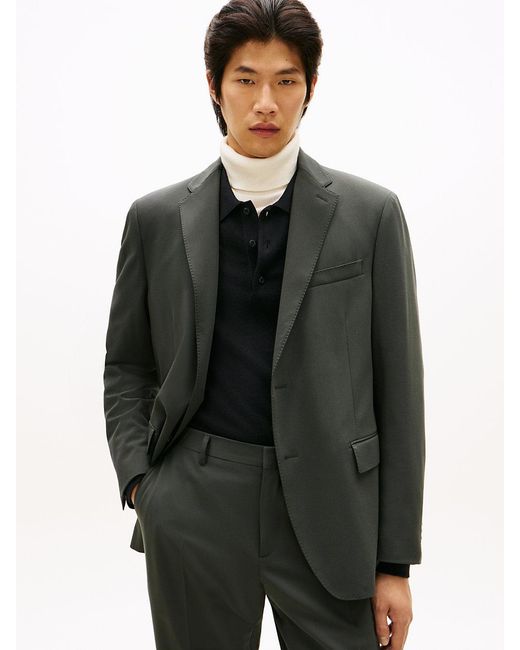 Tommy Hilfiger Black Technical Twill Regular Fit Blazer for men