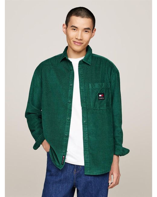 Tommy Hilfiger Green Chunky Corduroy Relaxed Fit Shirt for men