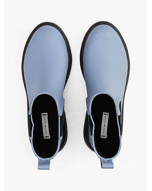 Tommy Hilfiger Rubberen Regenlaars Met Vlag En Profielzool in het Blue
