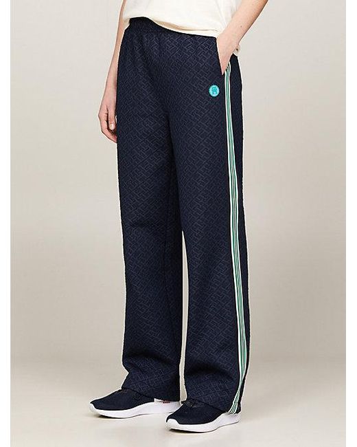 Tommy Hilfiger Sport Th Monogram Relaxed Jacquard jogger in het Blue