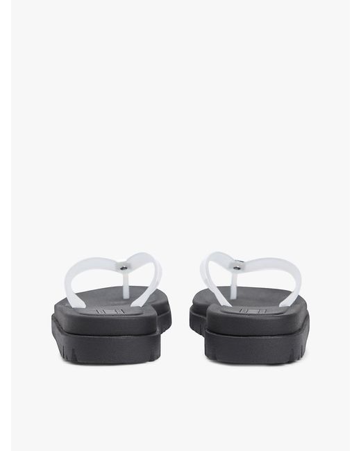 Tommy Hilfiger White Jelly Cleat Wedge Flip-Flops
