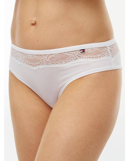 Tommy Hilfiger White Lace Trim Microfibre Briefs