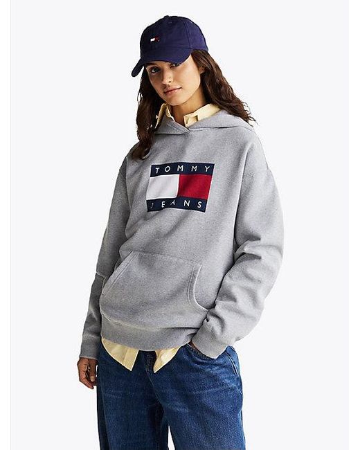 Sudadera De Corte Amplio Con Capucha Tommy Hilfiger de color Gray