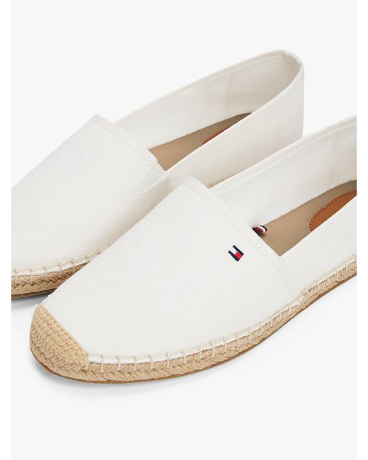 Espadrilles En Toile À Drapeau Brodé Tommy Hilfiger en coloris White
