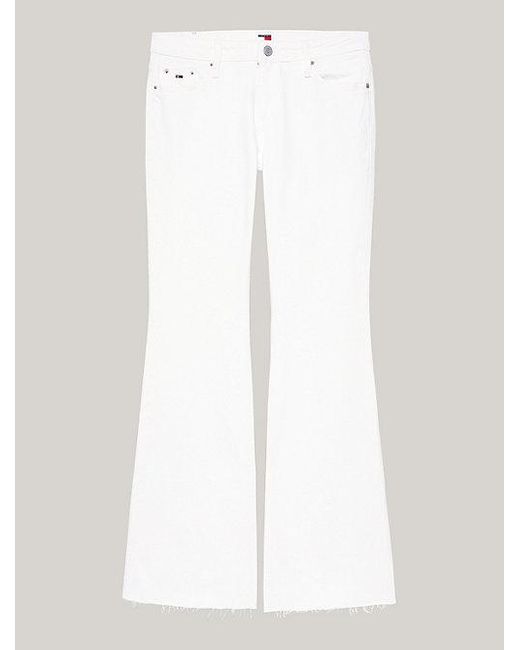 Tommy Hilfiger White Tommy Bequeme Jeans mit Ledermarkenlabel