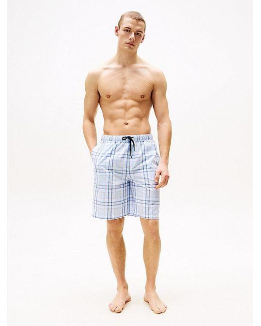 Tommy Hilfiger Original Gewebte Pyjama-Shorts Mit Print in Blue für Herren