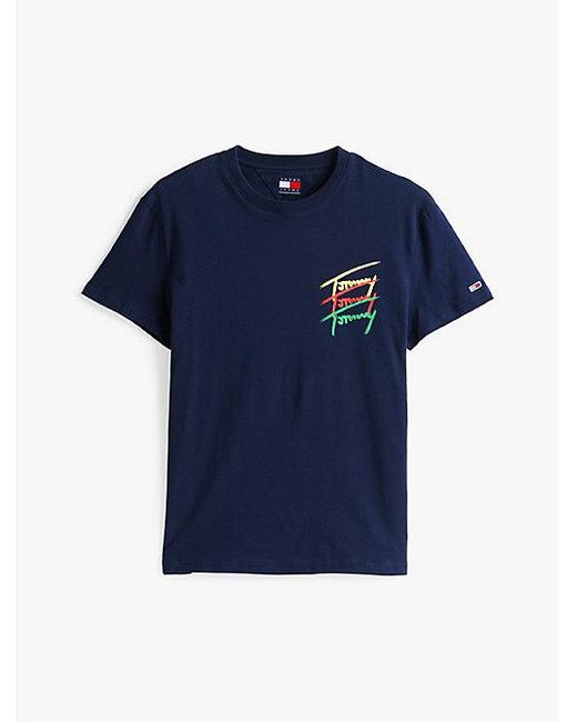 Camiseta Con Logo Gráfico En La Espalda Tommy Hilfiger de hombre de color Blue