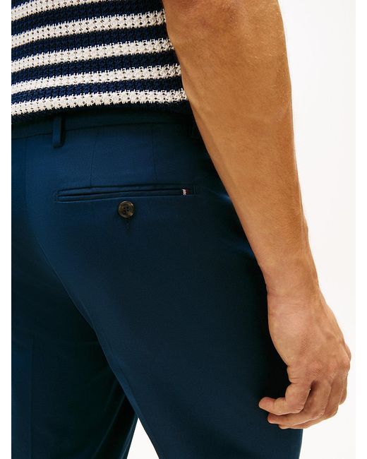 Tommy Hilfiger Blue New York Label Denton Straight Leg Chinos for men