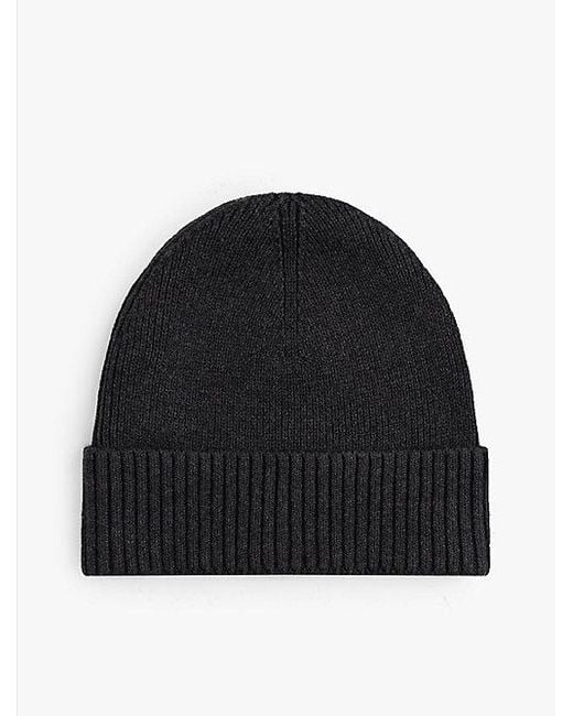 Tommy Hilfiger Hilfiger Flag Beanie Met Kasjmier En Borduursel in het Black voor heren