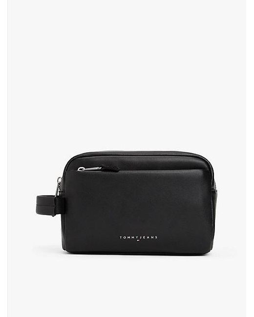 Tommy Hilfiger Logo-Kulturbeutel Aus Leder in Black für Herren