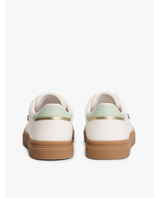 Tommy Hilfiger White Th Monogram Leather Trainers