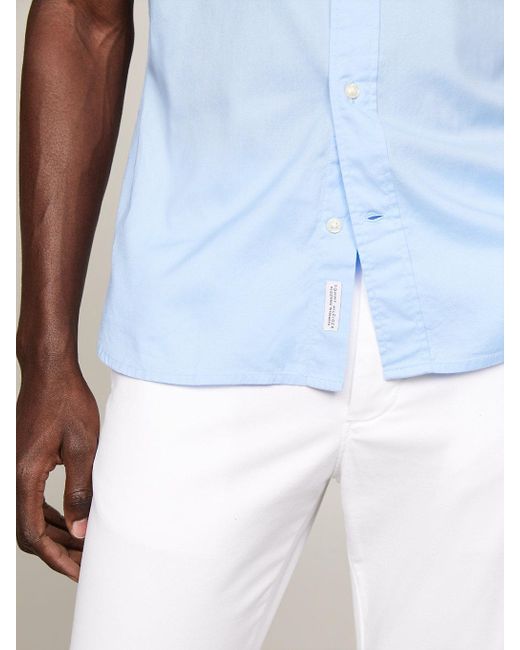 Chemise en popeline à manches courtes Tommy Hilfiger pour homme en coloris White
