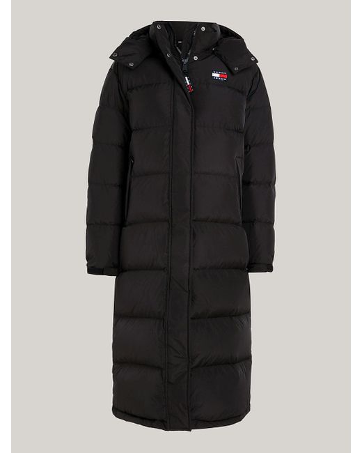 Tommy Hilfiger Black Alaska Recycled Shell Longline Puffer Coat