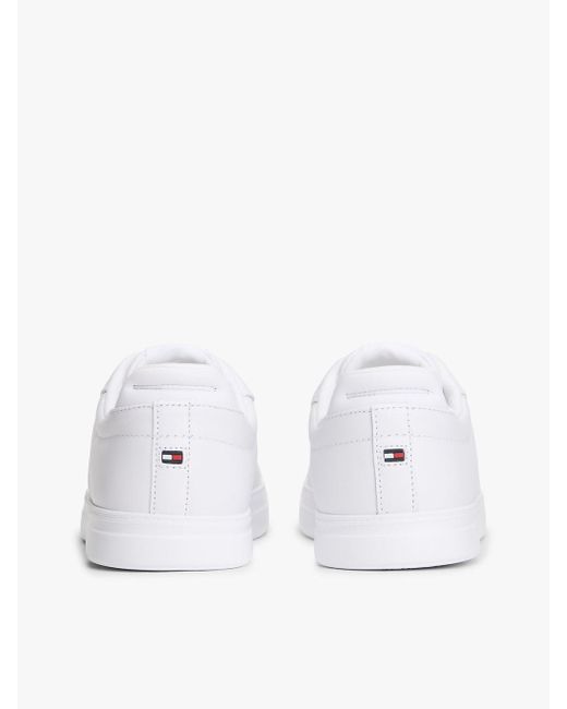 Tommy Hilfiger White Hilfiger Icon Leather Court Trainers for men