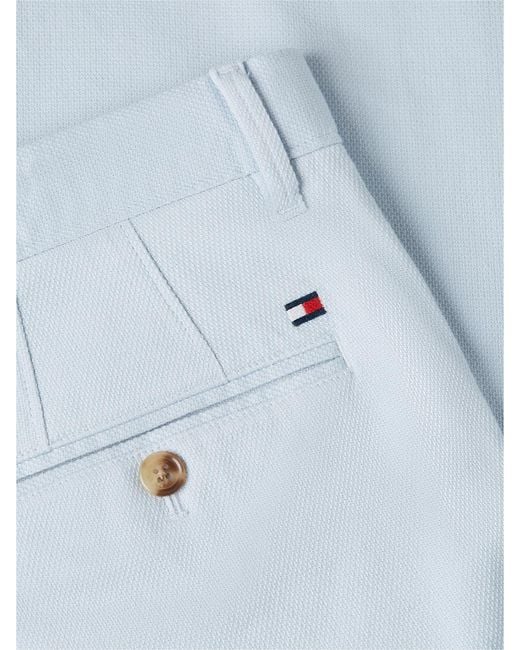 Tommy Hilfiger Blue Denton Slim Straight Open Structured Chinos for men