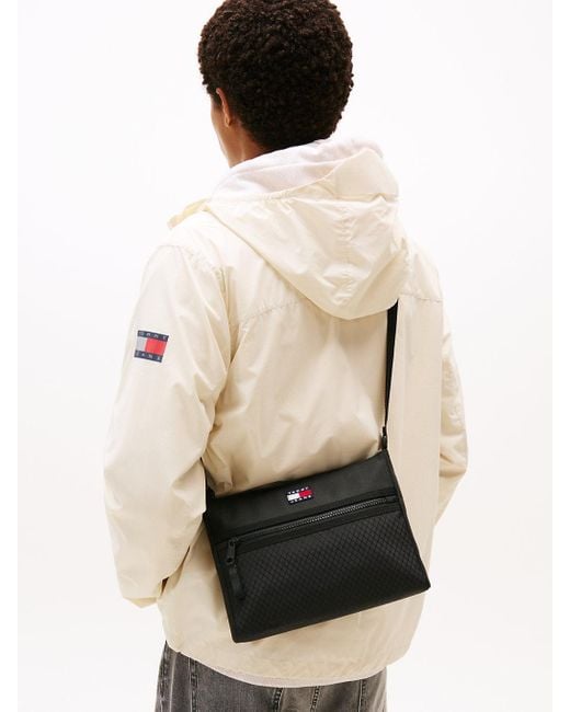 Pochette A Tracolla Con Trama A Rombi di Tommy Hilfiger in Black da Uomo