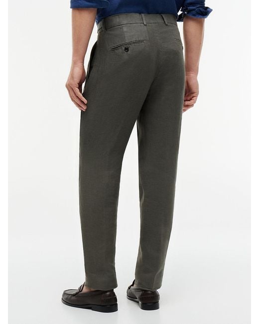Tommy Hilfiger Blue New York Label Washed Pure Linen Trousers for men