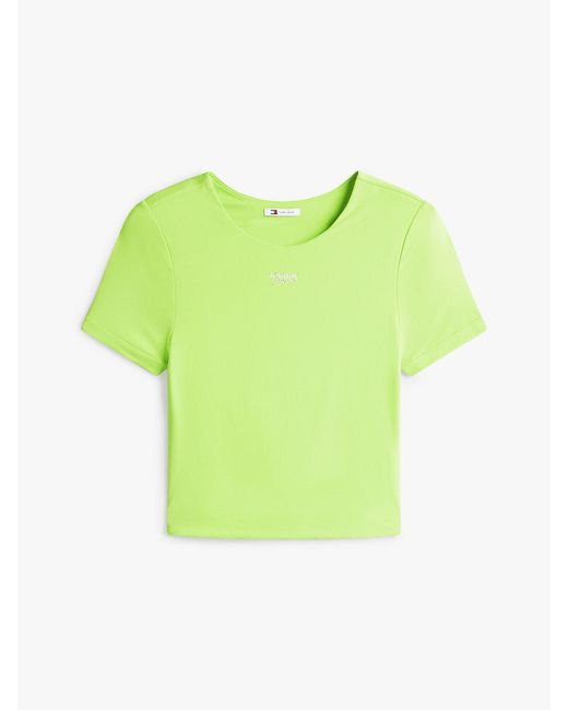 Tommy Hilfiger Green Athleisure Metal Logo Slim T-Shirt
