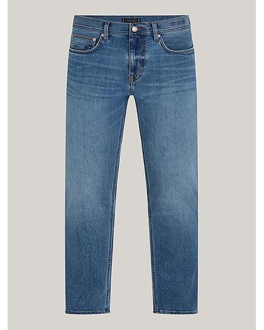 Tommy Hilfiger Denton Fitted Straight Jeans Met Fading in het Blue voor heren