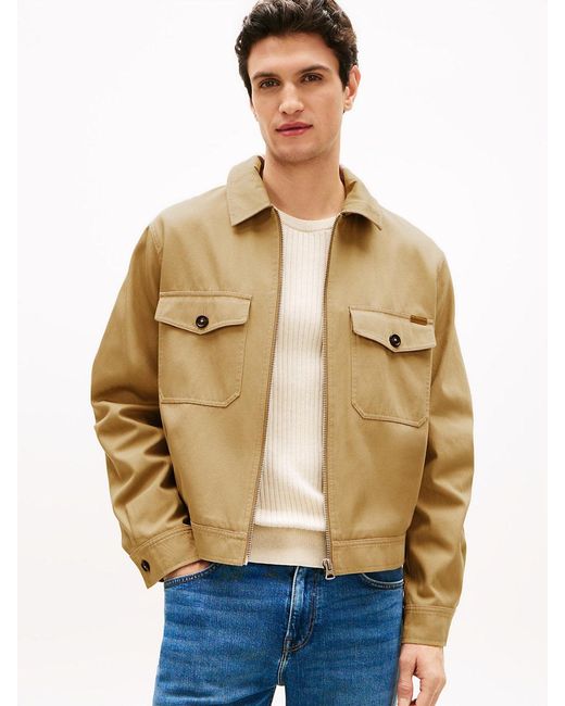 Tommy Hilfiger Natural Zip-Thru Twill Ivy Jacket for men