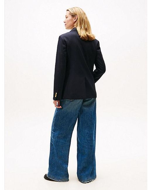 Tommy Hilfiger Timeless Regular Fit Blazer Van Wolmix in het Blue
