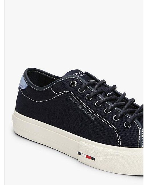 Tommy Hilfiger Canvas-Sneaker Mit Branding in Blue für Herren