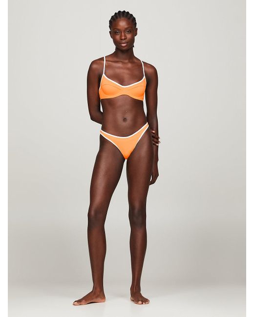 Tommy Hilfiger Orange Th Essential Contrast Piping Balconette Bikini Top