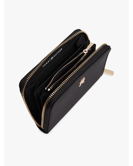 Tommy Hilfiger Black Th Monogram Zip-around Wallet