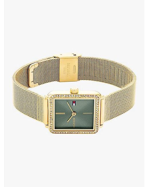 Reloj Con Correa De Malla Chapado En Oro Tommy Hilfiger de color Metallic