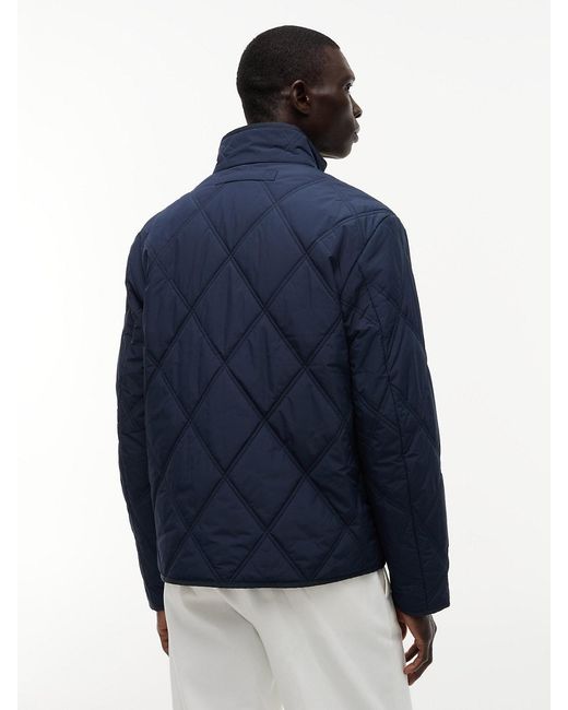 Tommy Hilfiger Blue Diamond Quilted Zip-Thru Jacket for men