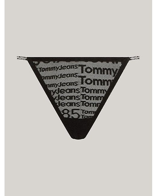 Tommy Hilfiger Black String aus Mesh mit Logo