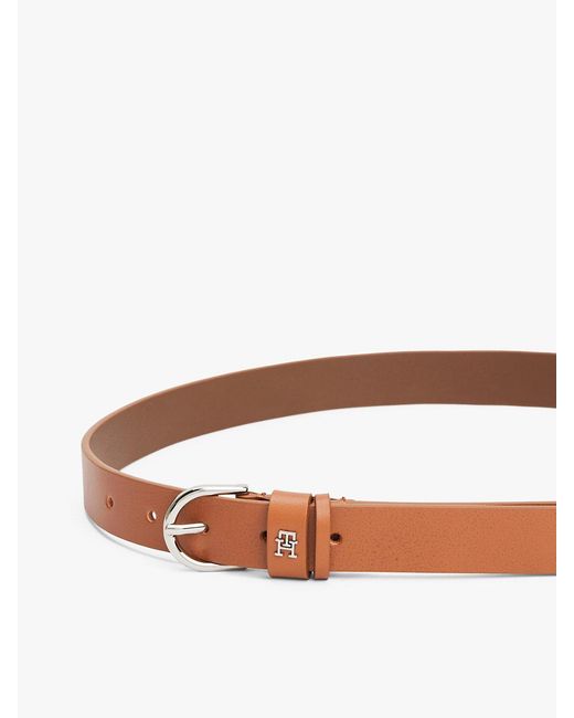 Tommy Hilfiger Brown Essential Th Monogram Leather Belt