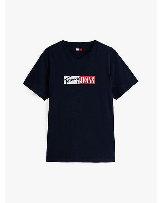 Camiseta De Corte Slim Con Logo Distintivo Tommy Hilfiger de hombre de color Blue