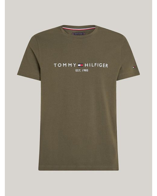 T-shirt ajusté à logo brodé Tommy Hilfiger pour homme en coloris Green