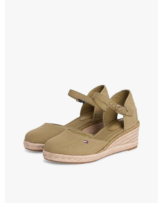 Tommy Hilfiger Natural Canvas Wedge Espadrilles