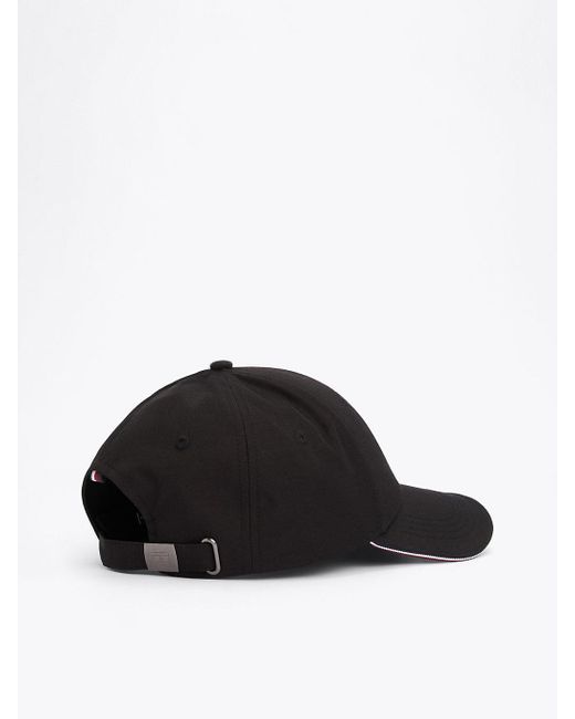 Tommy Hilfiger Black Corporate Enamel Flag Baseball Cap for men