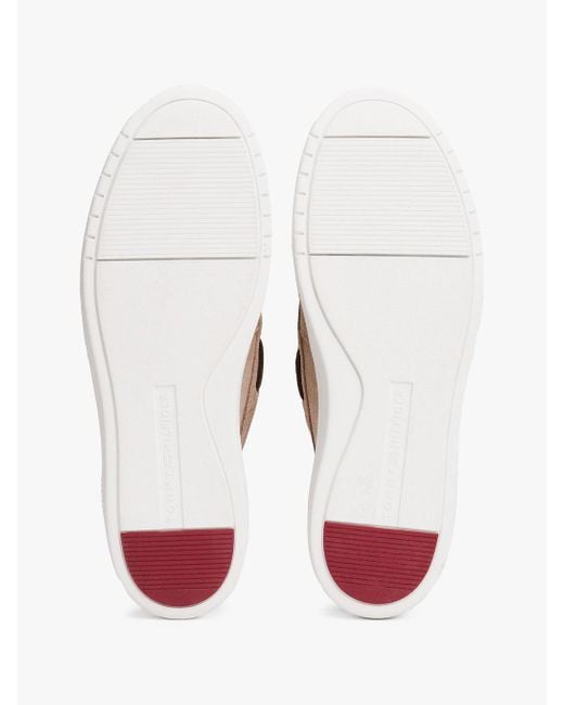 Tommy Hilfiger White Lace-up Suede Hybrid Boat Shoes for men