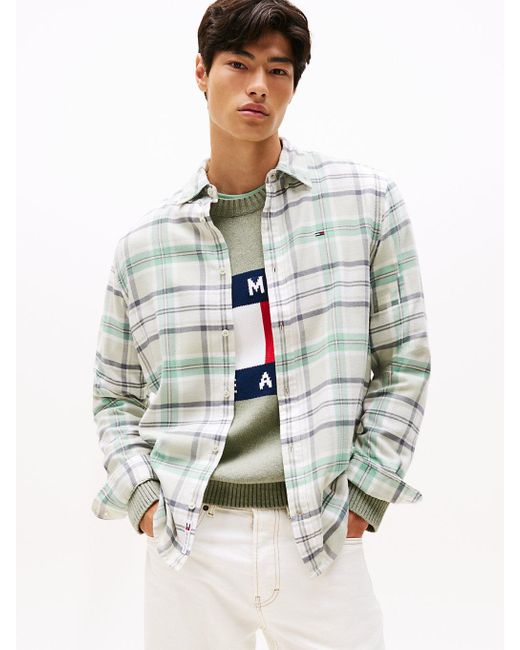 Chemise En Flanelle Coupe Standard À Carreaux Tommy Hilfiger pour homme en coloris Gray