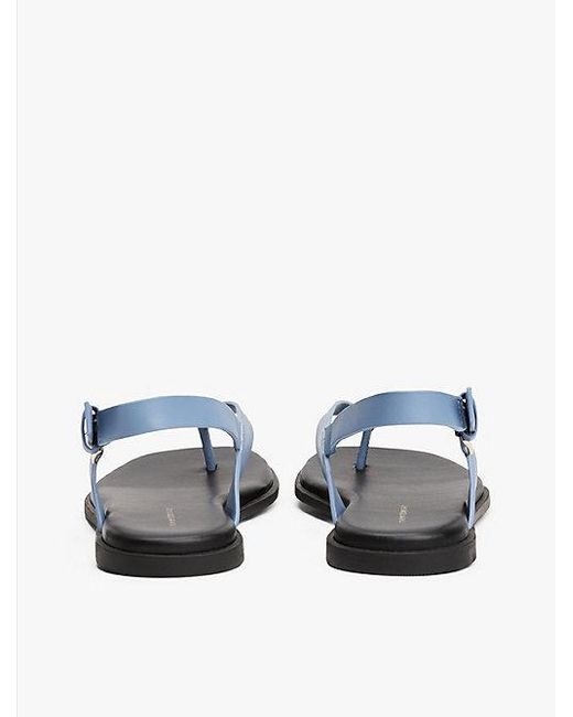 Tommy Hilfiger Leren Colour-Blocked Sandaal Met Vierkante Neus in het Blue