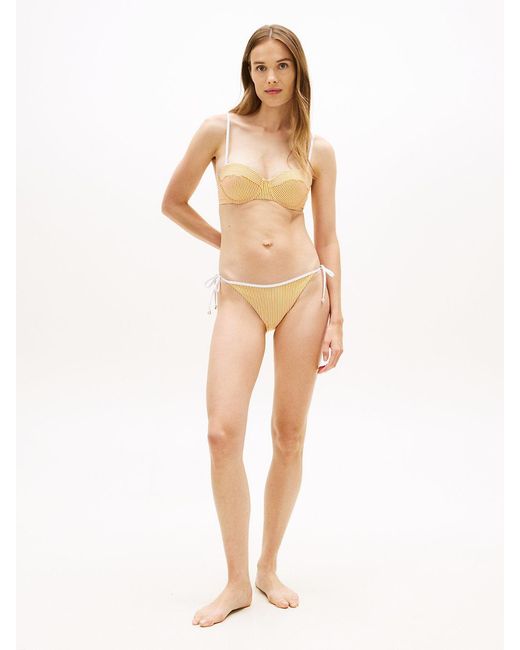 Tommy Hilfiger Natural Essential Seersucker Side Tie Bikini Bottoms