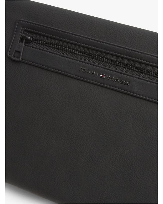 Tommy Hilfiger Black Tonal Metal Logo Pouch for men