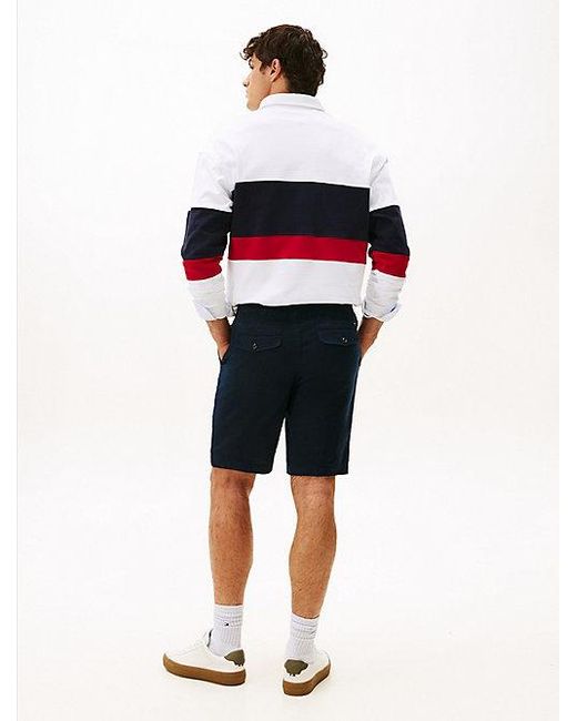 Tommy Hilfiger Harlem Relaxed Fit Short Van Linnenmix in het Blue voor heren