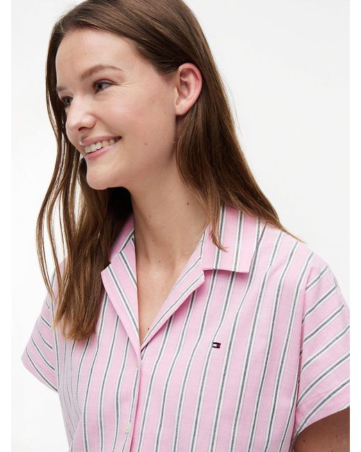 Tommy Hilfiger Blue Relaxed Fit Poplin Short Sleeve Shirt