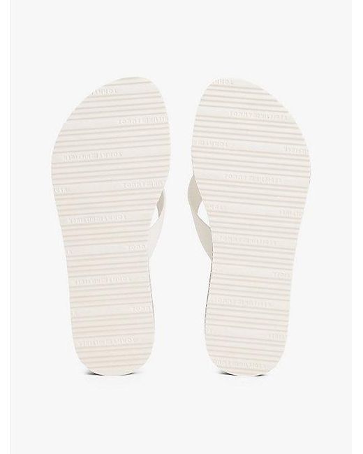 Tommy Hilfiger Teenslipper Met Sleehak En Th-Monogram in het White