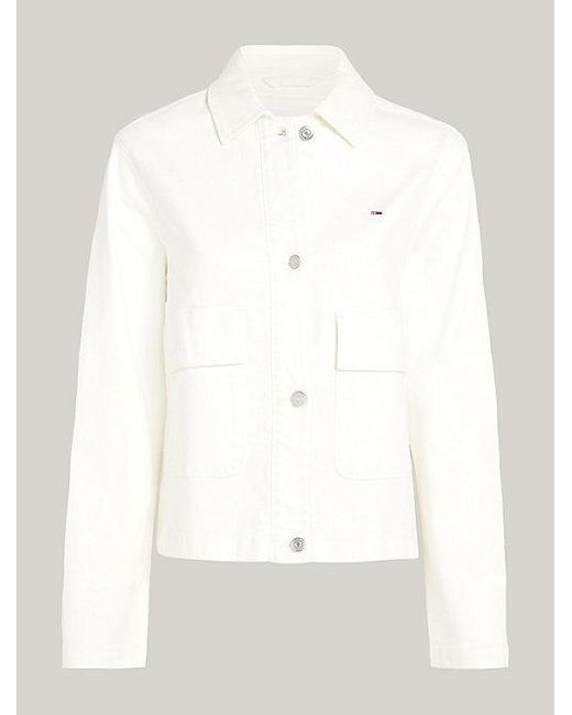Tommy Hilfiger Garment-dyed Overshirtjack in het White