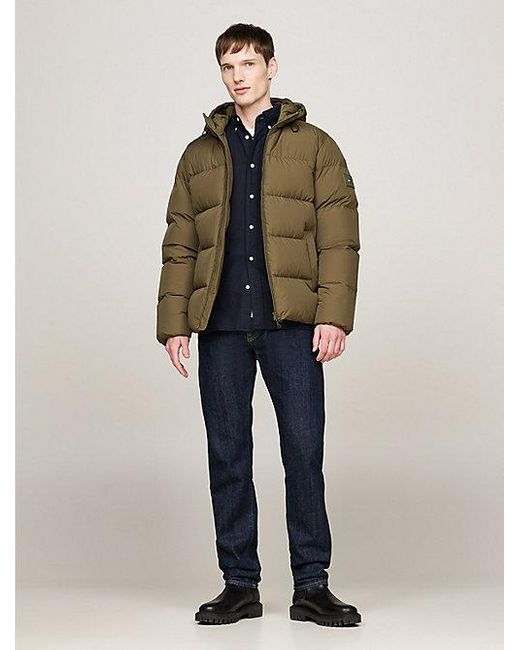 Tommy Hilfiger Daunengefüllte Puffer-Jacke Mit Kapuze in Brown für Herren