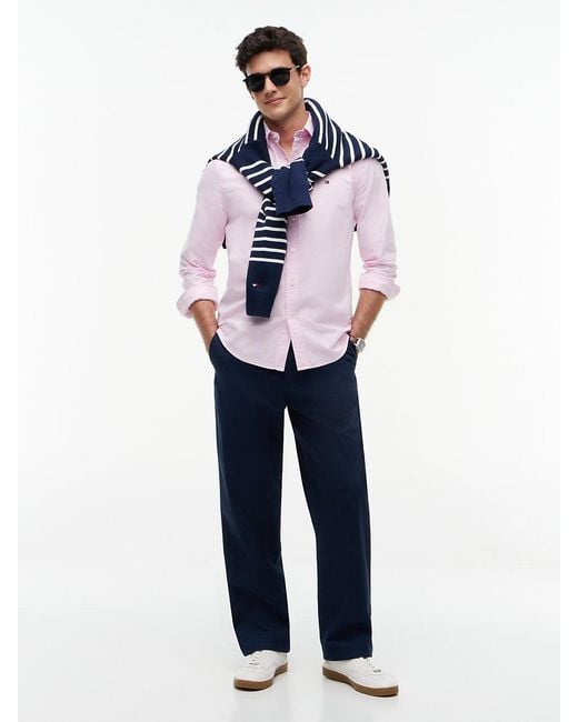 Tommy Hilfiger Pink Regular Fit Button-Down Oxford Shirt for men